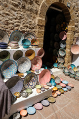 Souvenirs street shop in city of  Essaouira,Morocco.