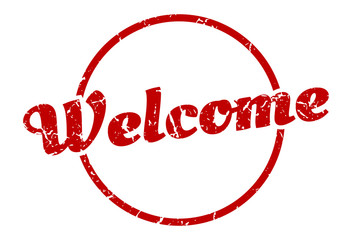 welcome sign. welcome round vintage grunge stamp. welcome