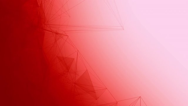 Seamlessly Looping Minimalistic Wireframes, Vectors and Polygons on Vivid Red and White Gradient Background for text, graphics and explainers.