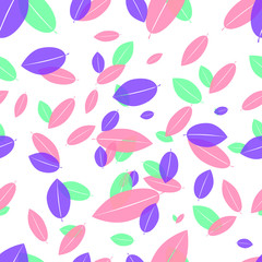 Leaves seamless pattern, poster design template, vector illustration