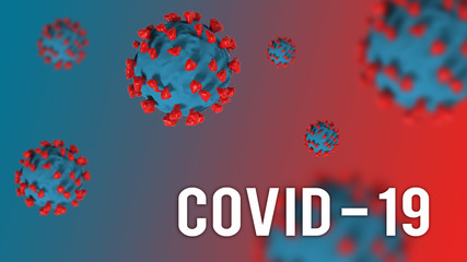 Fototapeta na wymiar Covid-19 Corona virus concept. Novel corona virus outbreak and COVID-19 pandemic theme, virus structure. 3d rendering.