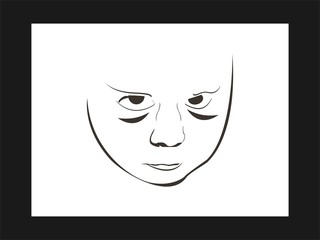 vector illustration of a scary face