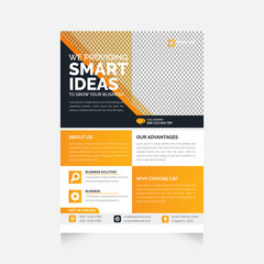 Corporate Flyer design. Business brochure template. advertisement, presentation, magazine page. Flyer in a4 size vector illustration.