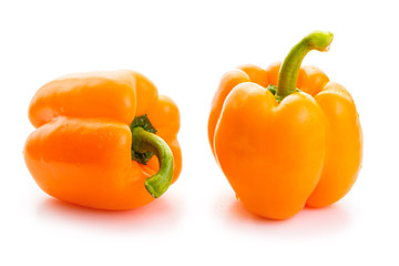 Paprika. Orange paprika, isolate on a white background. Isolate on white background