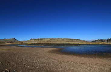Laguna Umayo near the splendid archaeological site of Sillustani, Peru