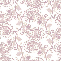 Paisley floral vector illustration in damask style. ethnic background