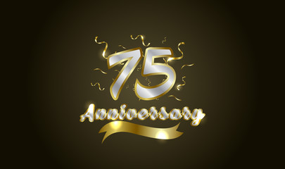 Anniversary celebration background. with the 75th number in gold and with the words golden anniversary celebration.