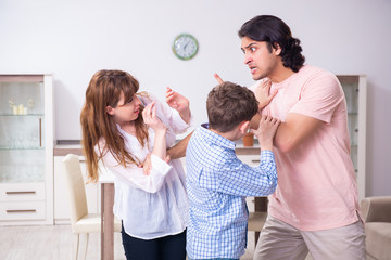 Family conflict with husband and wife and child