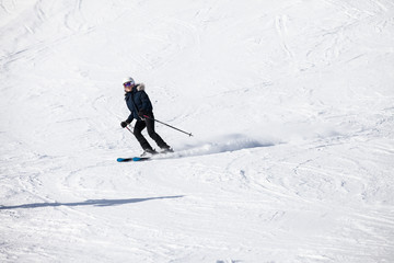 Fototapeta na wymiar Skier in the Alps - black