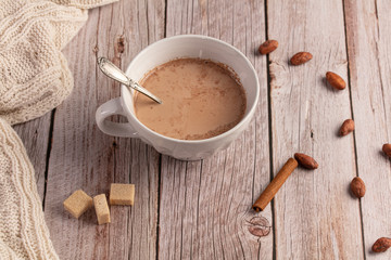 Bowl of hot chocolate in the morning