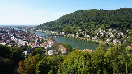 Foto op Canvas view of the beautiful city of Heidelberg with the Neckar river. © Carolin