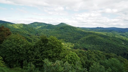 view of the Siebengebirge in Königswinter near Bonn.