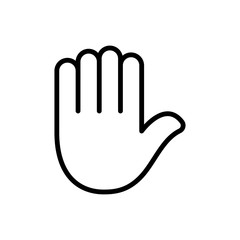 Stop hand gesture designed in a line style