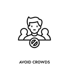 avoid crowd icon vector. avoid crowd sign symbol