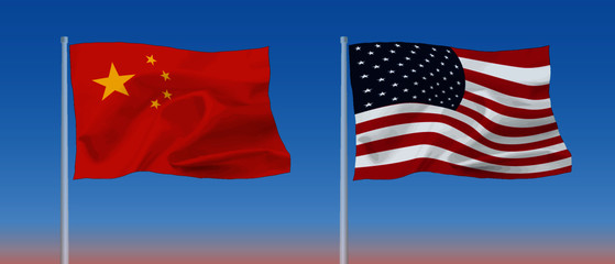 Obraz premium 米中国旗