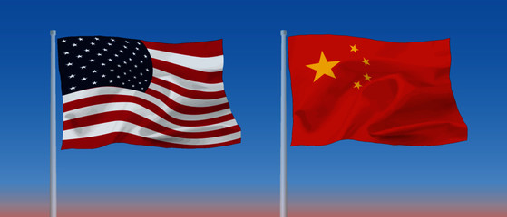 Fototapeta premium 米中国旗