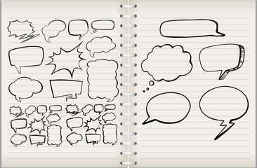Fototapeta premium Speech bubble on notebook page