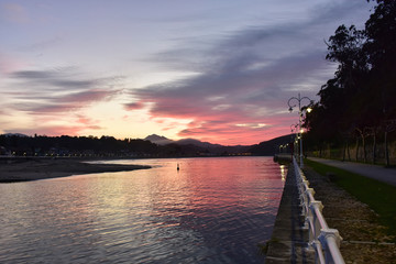 Fototapeta premium sunset views over the calm bay