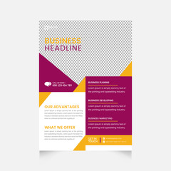 Corporate Flyer design. Business brochure template. advertisement, presentation, magazine page. Flyer in a4 size vector illustration.