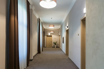 Interior of a hotel doorway