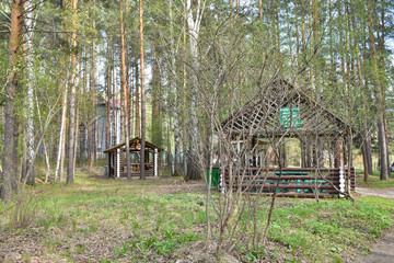 Gazebos for recreation on the territory of the training and sports base Dynamo