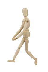 Wooden mannequin isolated on white background