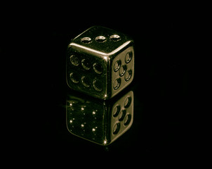 dice on black background