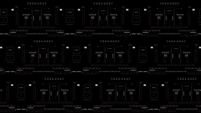 PNG Alpha.Looping 10 sec HUD technological animation.Sci Fi seamless template,animated texture.Type 2