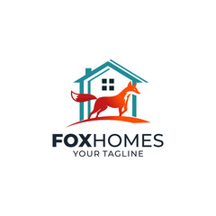 Fox homes logo vector design template