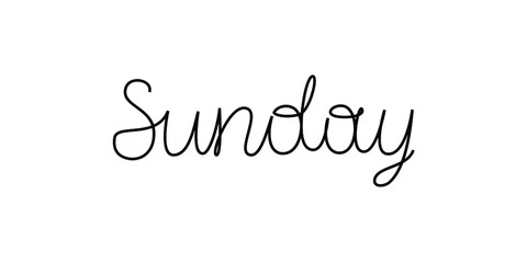 Vector lettering Sunday. Handwritten style.