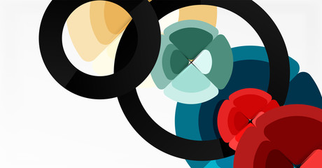 Abstract background, trendy color circles geometrical composition. Vector Illustration For Wallpaper, Banner, Background, Card, Book Illustration, landing page