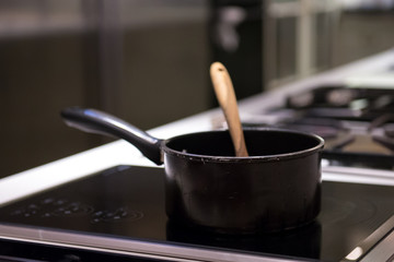Pot on modern stove