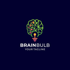 brain bulb logo vector design template