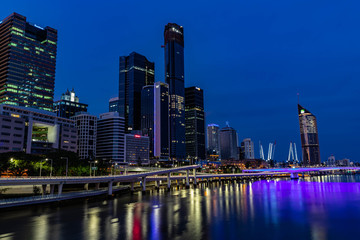 Obraz premium Brisbane City by night, Queensland, Australia