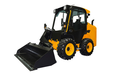 Fototapeta premium Skid steer loader isolated on a white background