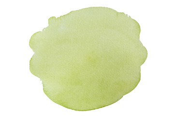 lime green watercolor paint on white background 