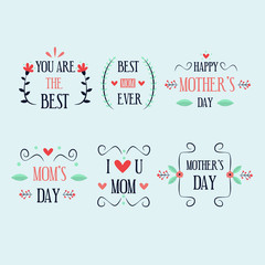 mothers day label collection_7 flat design