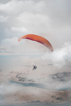 Paraglider in the sky (parachuting)