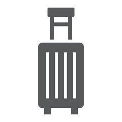 Suitcase Umbrella glyph icon, travel and luggage, luggage sign vector graphics, a solid icon on a white background, eps 10.