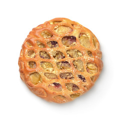 Top view of apple cherry pie