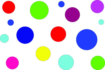 white abstract background with colorful circles