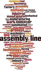 Obraz premium Assembly line word cloud