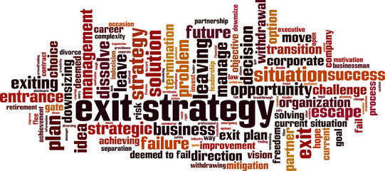 Exit strategy word cloud