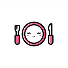 cute plate mascot vector design