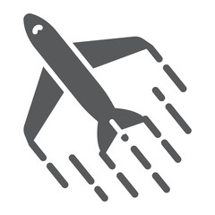 Airplane glyph icon, tourism and travel, aircraft sign vector graphics, a solid icon on a white background, eps 10.