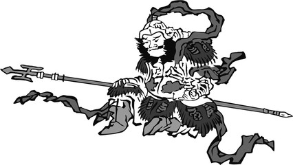 浮世絵　七福神　その10　白黒