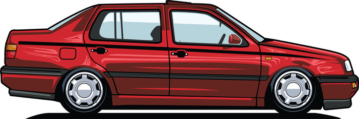 Fototapeta na wymiar illustrator car red 