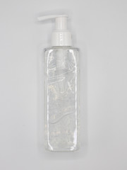 Coronavirus prevention medical surgical masks and hand sanitizer gel for hand hygiene corona virus protection.
