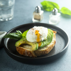 Avocado toast with poached egg