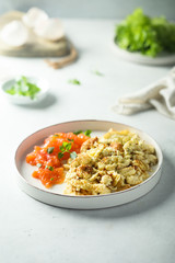 Scrambled eggs with smoked salmon